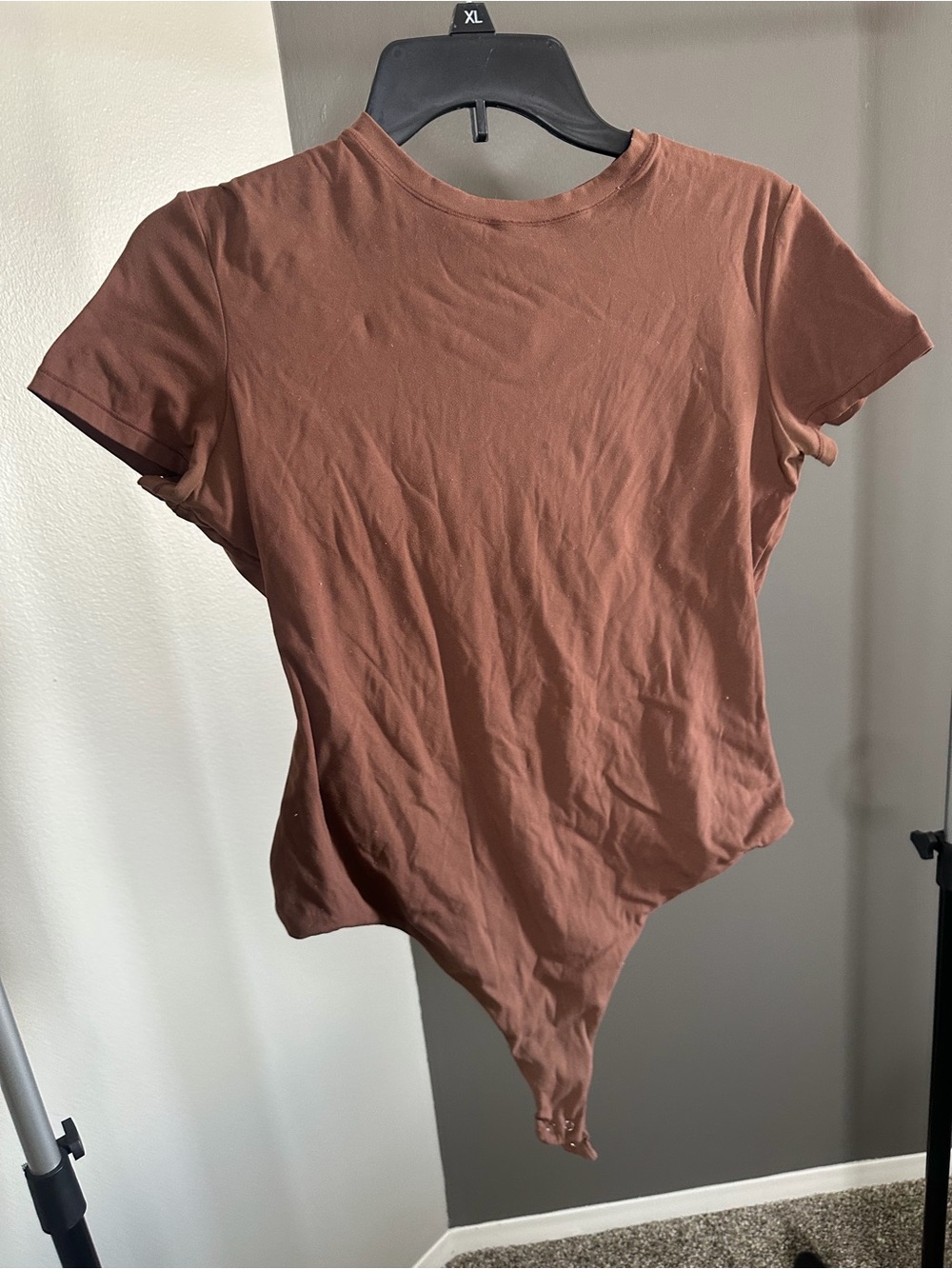 Pumiey XL Bodysuit Women's Short-Sleeve Brown youuuu Bodysuit in Rust Brown used